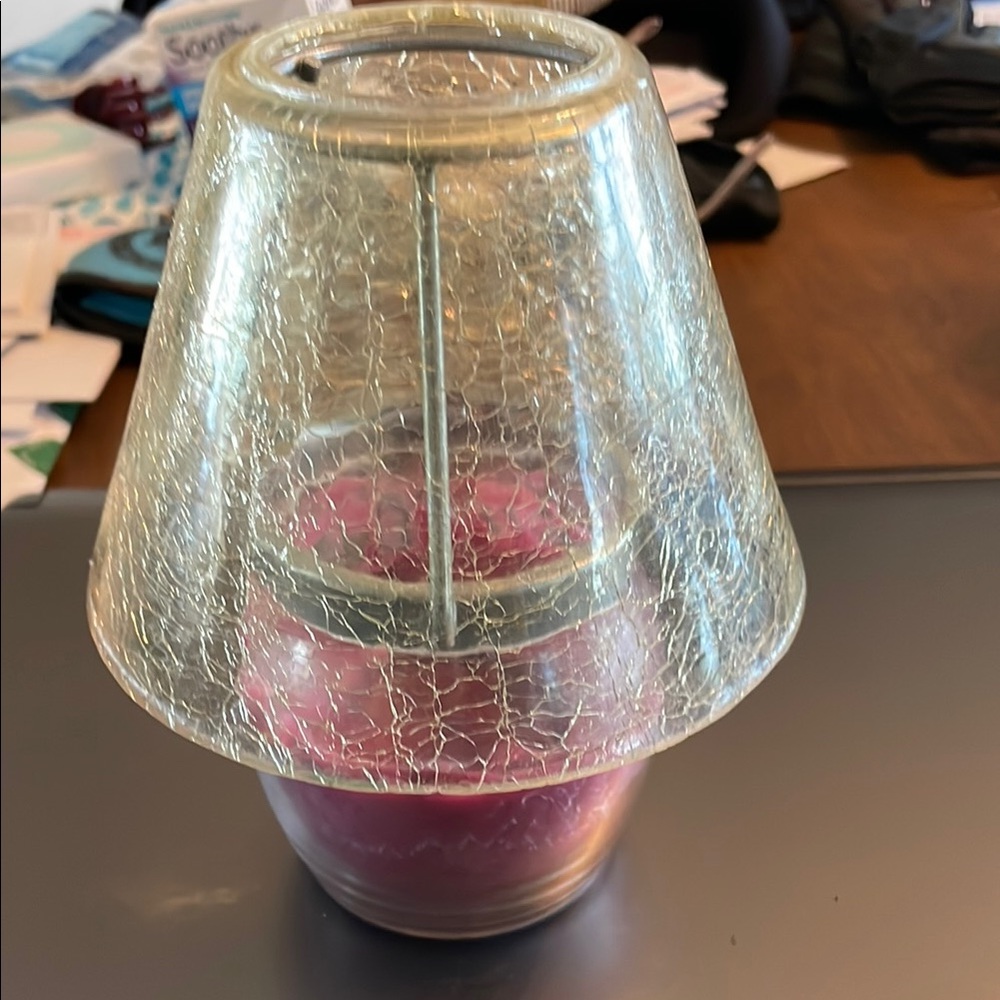 Crackle Glass candle shade made for White Barn Candle Company